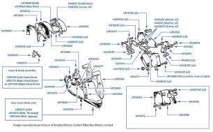 Gear Selector chassis numbers 08545-09192 (right hand drive Cars)