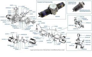 Fuel Pump, chassis numbers 30000-50757 & 01557-05036 (other than USA & Japan)