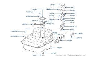 Fuel Tank, 2-Door Cars chassis numbers 23154-25595 (USA only)
