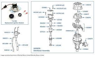 Distributor chassis numbers 40194-50757 & 01557-05036 (California Only)
