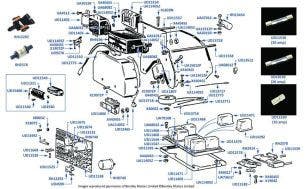 Fuse Board & Relays, chassis numbers 01001-07450 (left hand drive, other than USA)