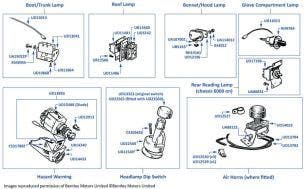 Interior Switches, chassis numbers 05001-20749