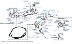 Front Parking Brake Cable, chassis numbers 01001-02137