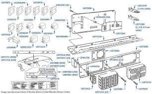 Fuse Board, Corniche & Continental, chassis numbers 50001-68621 & 02000-02079