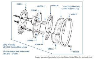 Indicator Seals (Front), Corniche & Continental, chassis numbers 05037-50170