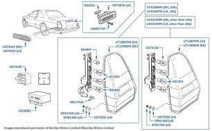 Rear Lights & Number Plate Lights, Continental R, Continental SC, Continental T & Azure