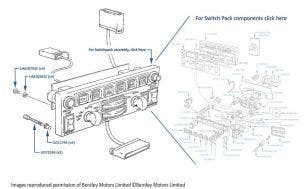 Facia Switches, Mulsanne S & SL, chassis numbers 31006-44582