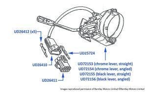 Indicator Switch, Bentley 4-door (chassis numbers 54001-66901) &  Azure, Continental R, Continental T & Continental SC (all chassis) 