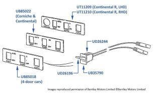 Glove Compartment Switches, chassis numbers 50801-53851 (Continental R & Azure)
