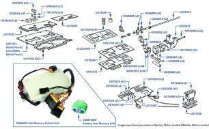 Seat Adjustment Switches & Memory Unit, Azure & Continental SC, chassis numbers 50801-61182