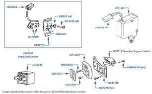 Lumbar Support & Entry/Exit Switches, Continental R, chassis numbers 52001-52320