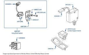 Entry/Exit & Lumbar Support Switches, Corniche & Continental, chassis numbers 50100-50170