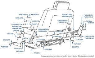Seat Squab Upper Mechanism, Corniche & Continental chassis numbers 30000-30638