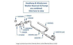 Headlight Washers, Silver Spur, chassis numbers 54001-55749 