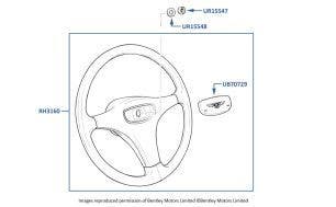 Steering Wheel, Turbo R & Turbo RL, chassis numbers 20001-44583 (without airbag)