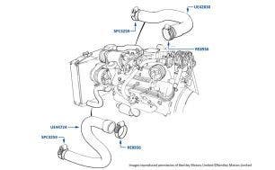 Radiator Hoses, Silver Spirit & Mulsanne, chassis numbers 13871-16930 (USA & Japan)