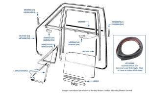 Front Door Seals, Silver Spur, chassis numbers 05806-07382