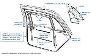 Rear Door Seals, Brooklands and Silver Dawn, chassis numbers 59001-66901