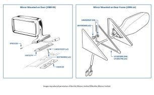 Door Mirror Seal, 4-door cars, 1980-99