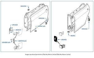 Door Hinge Seals & Grommets, 4-door cars, 1980-99