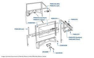 Door Glass, Corniche & Continental, chassis numbers 09028-29290