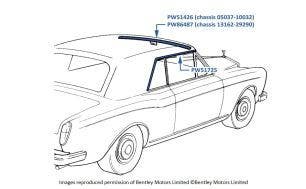 Convertible Hood Seals, Corniche & Continental, chassis numbers 05037-29290