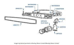Door Handle Seal, Corniche, chassis numbers 68001-68621 & 02000-02079