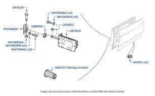 Door Hinge Seals & Wiring Conduit, Corniche, chassis numbers 68001-68621 & 02000-02079