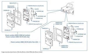 Rear Lamp Seals, Corniche & Continental, chassis numbers 09029-50170