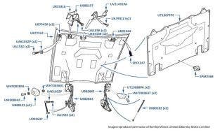 Bonnet/Hood, Hinges & Insulation, Azure, chassis numbers 61062-62666 & 01001-01238