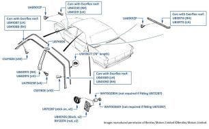 Roof & Door Pillar Trim, Silver Spirit, Mulsanne, Mulsanne Turbo & Bentley Eight, chassis numbers 03194-10126
