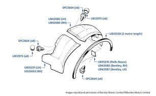 Undersheets, Front Wing/Fender, Bentley Eight, chassis numbers 13229-16954