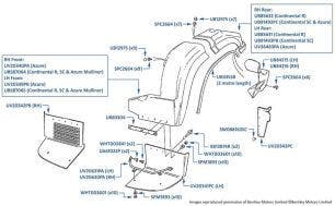 Undersheets, Front Wing/Fender, Azure, chassis numbers 61501-62666 & 01001-01238