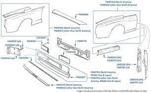 Rear Wings/Fenders, Corniche & Continental, chassis numbers 50001-50170