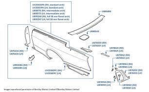 Rear Wings/Fenders, Azure, chassis numbers 61501-62666 & 01001-01238