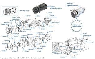 Air Conditioning Compressor, Corniche & Continental, chassis numbers 01557-29290