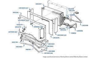 Evaporator, Silver Spur, chassis numbers 01006-08787 (cars for USA)