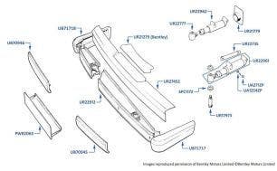 Front Bumper, Corniche & Continental, chassis numbers 20010-29290 (other than USA, Canada & Middle East)
