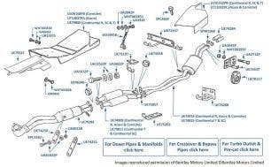 Exhaust Pipes & Silencers, catalyst, Continental T & Continental SC, chassis numbers 53159-67538 & 01500-01559