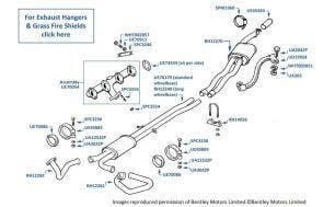 Exhaust System, 2-Box, Corniche & Continental, chassis numbers 20010-29140 (other than USA, Japan & Australia)