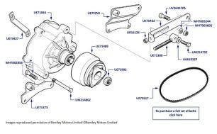 Air Injection Pump & Belt, Silver Spirit, Silver Spur & Bentley Eight, chassis numbers 31001-46781