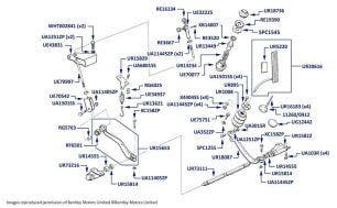 Throttle Pedal & Linkage, Silver Spur, chassis numbers 20004-27780 (right hand drive)