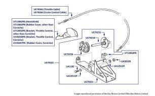 Throttle Linkage, Engine Bay, Brooklands, Turbo R, Turbo RL & Turbo RT, chassis numbers 58210-66901