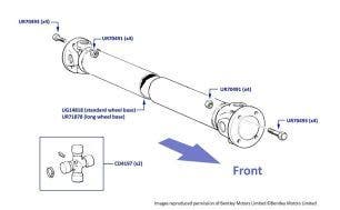 Propellor Shaft, Corniche & Continental, chassis numbers 30113-30638