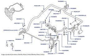 Air Conditioning Hoses, Arnage R, Arnage RL, Arnage T, Arnage Diamond Series, Arnage Blue Train, Arnage Final Series, Azure & Brooklands Coupe (all chassis)