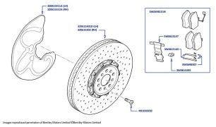 Ceramic Brake Discs/Rotors & Pads (Front), Arnage T, Azure, Arnage R, Arnage RL, Arnage Final Series & Brooklands Coupe