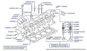 Cylinder Head, Arnage R (chassis 12007-14308), Arnage RL (chassis 19500-19679), Arnage T (chassis 12000-14285), Arnage Final Series, Azure (chassis 12009-14495) & Brooklands Coupe