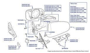 Door Mirror (EU, UK, SA, In & RU), Azure (chassis 14341-14495) & Brooklands Coupe (chassis 14437-14500)
