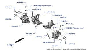 Engine Mounting & Sensors (V8, Diesel), Bentayga (2017-2020)