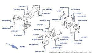 Engine Mounting Feet & Gearbox Mounting, Arnage R (chassis 12007-14308), Arnage RL (chassis 19500-19679), Arnage T (chassis 12000-14285), Arnage Final Series, Azure (chassis 12009-14495) & Brooklands Coupe